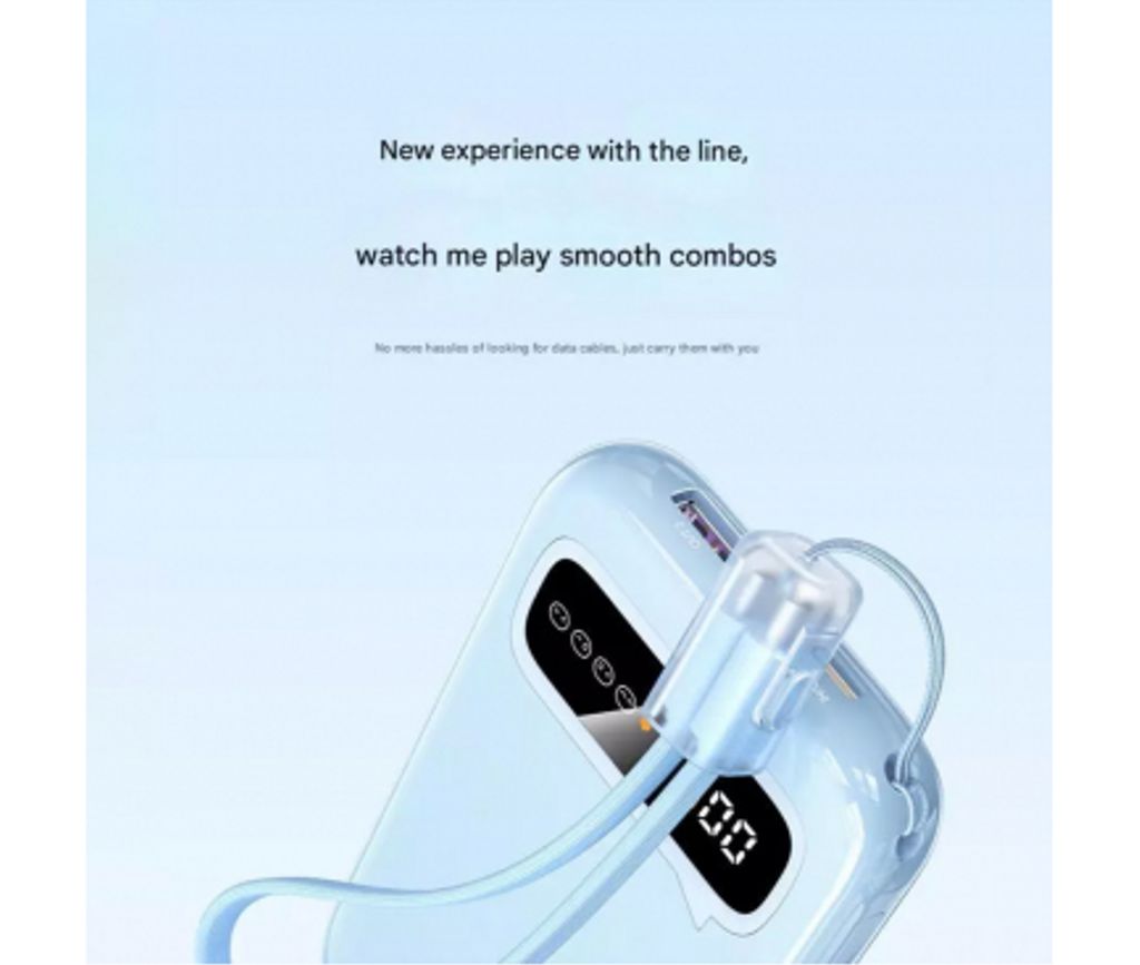 UGREEN PB522 powerbank med USB-C kabel 10000mAh, 20W – blå