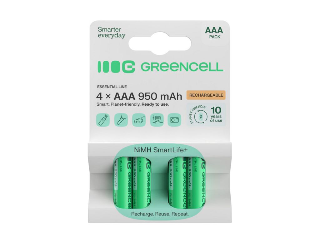 Green Cell Rechargeable AAA-Akku 950mAh, 1.2V, 4 kpl