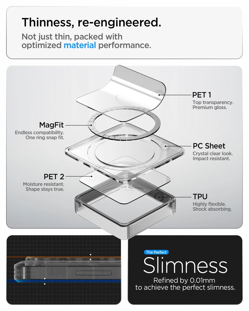 Spigen Ultra Hybrid MagSafe Skal till Samsung Galaxy S26 FE - Transparent/Vit
