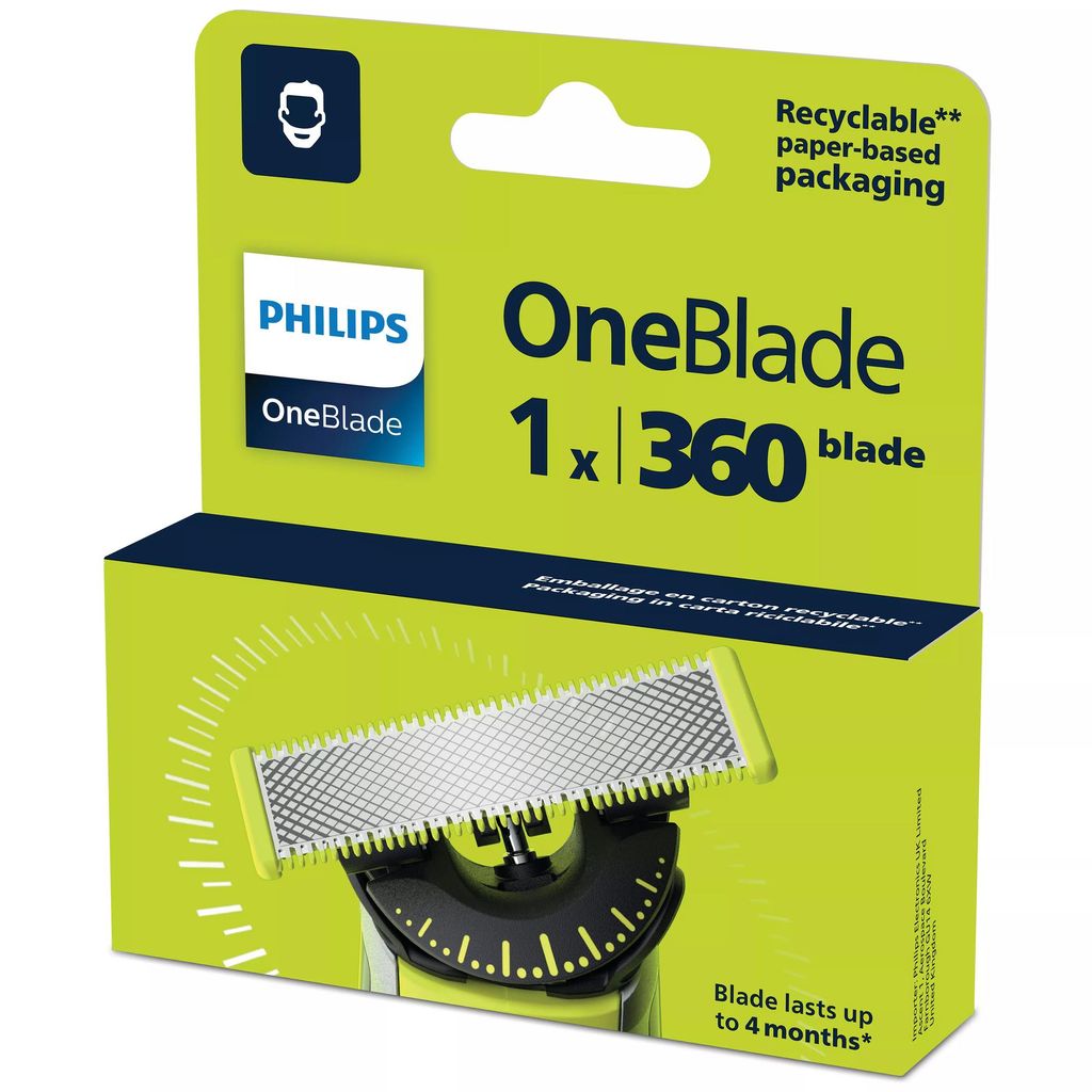 Philips 360 partahöylän terä OneBlade QP410 / QP410/50 -mallille – musta/vihreä
