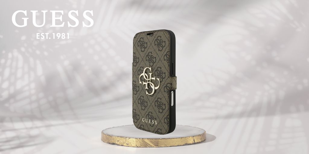 Guess 4G Metal Logo -kotelo iPhone 18 Pro Max/17 Pro Max:lle - Ruskea