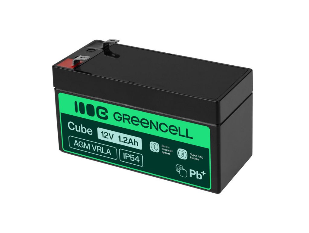 Green Cell 12V 1.2Ah VRLA-batteri för larm, kassaregister och leksaker