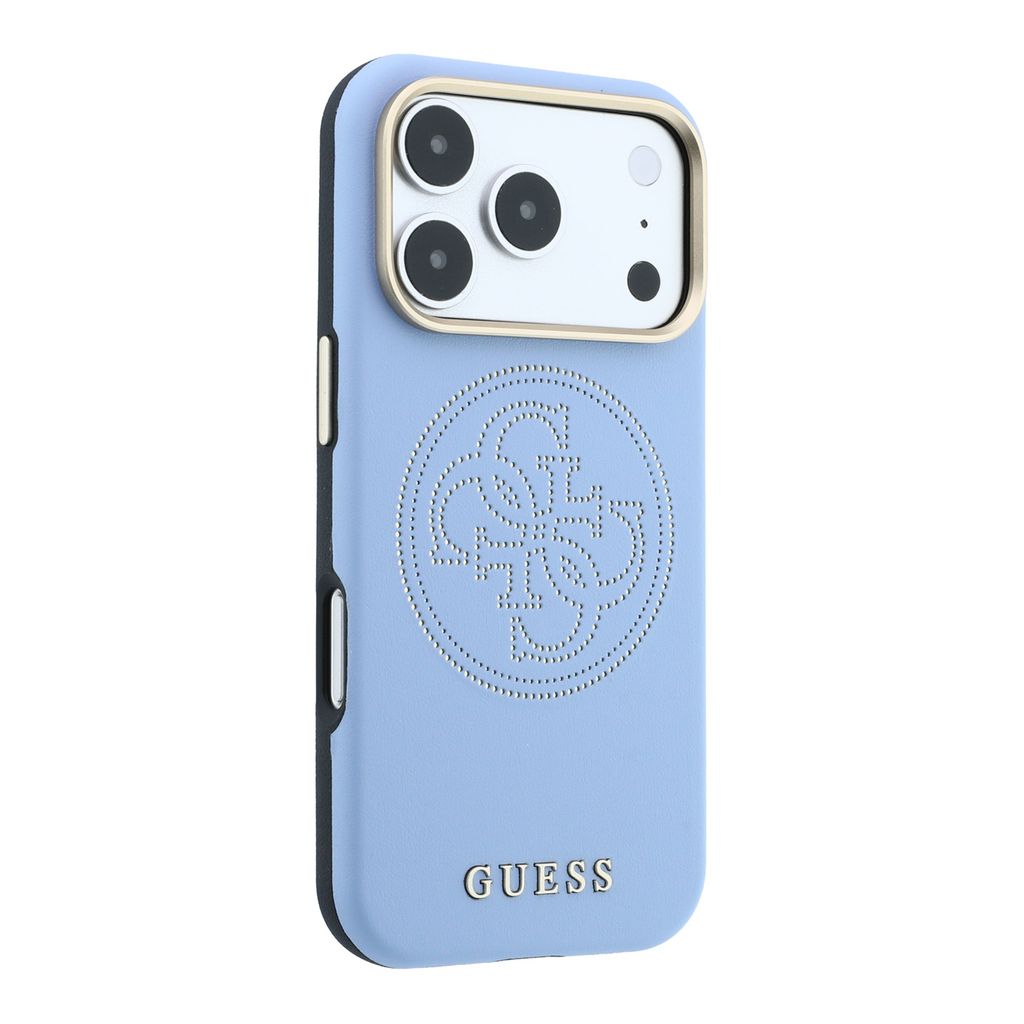 Guess Perforated 4G Gold Logo Magsafe -kuori  iPhone 18 Pro Max:lle - Vaaleansininen