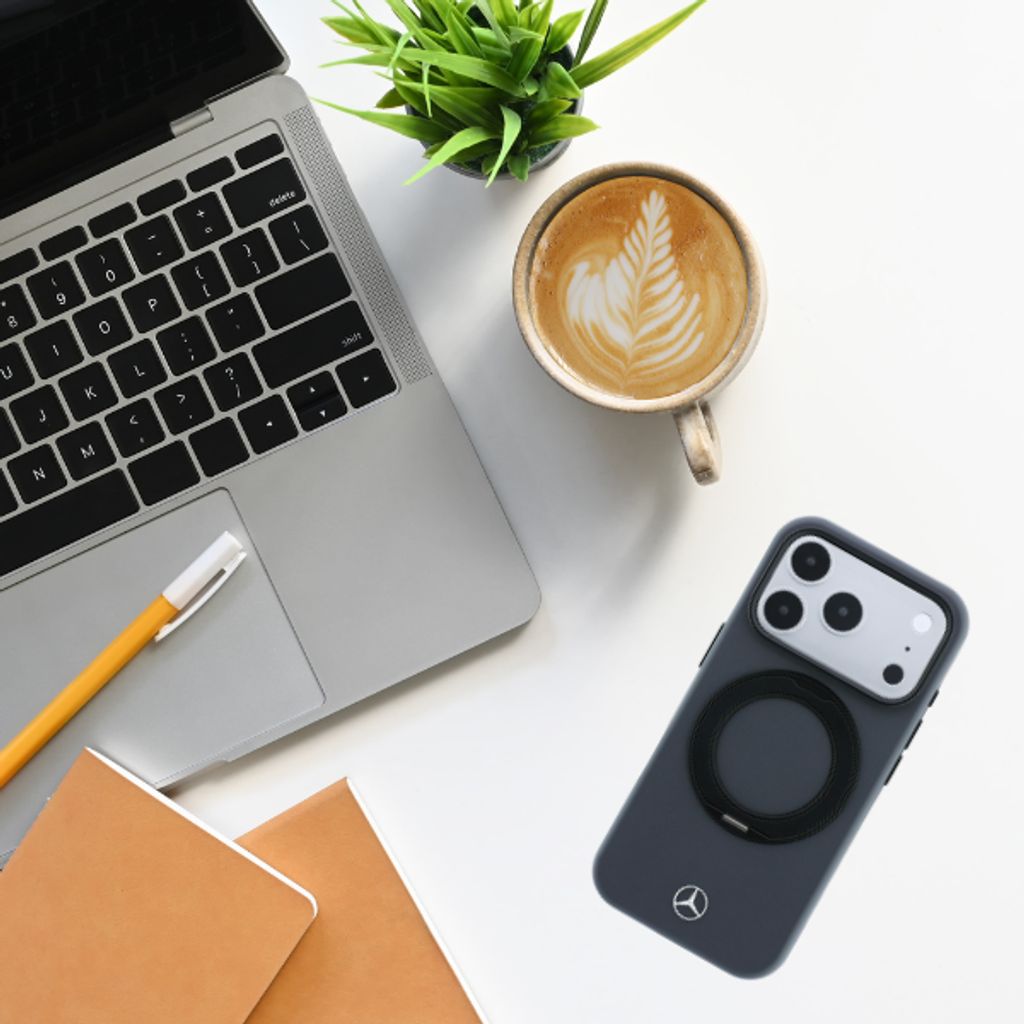 Mercedes Ring Stand MagSafe -kuori till iPhone 18 Pro/17 Pro - Harmaa