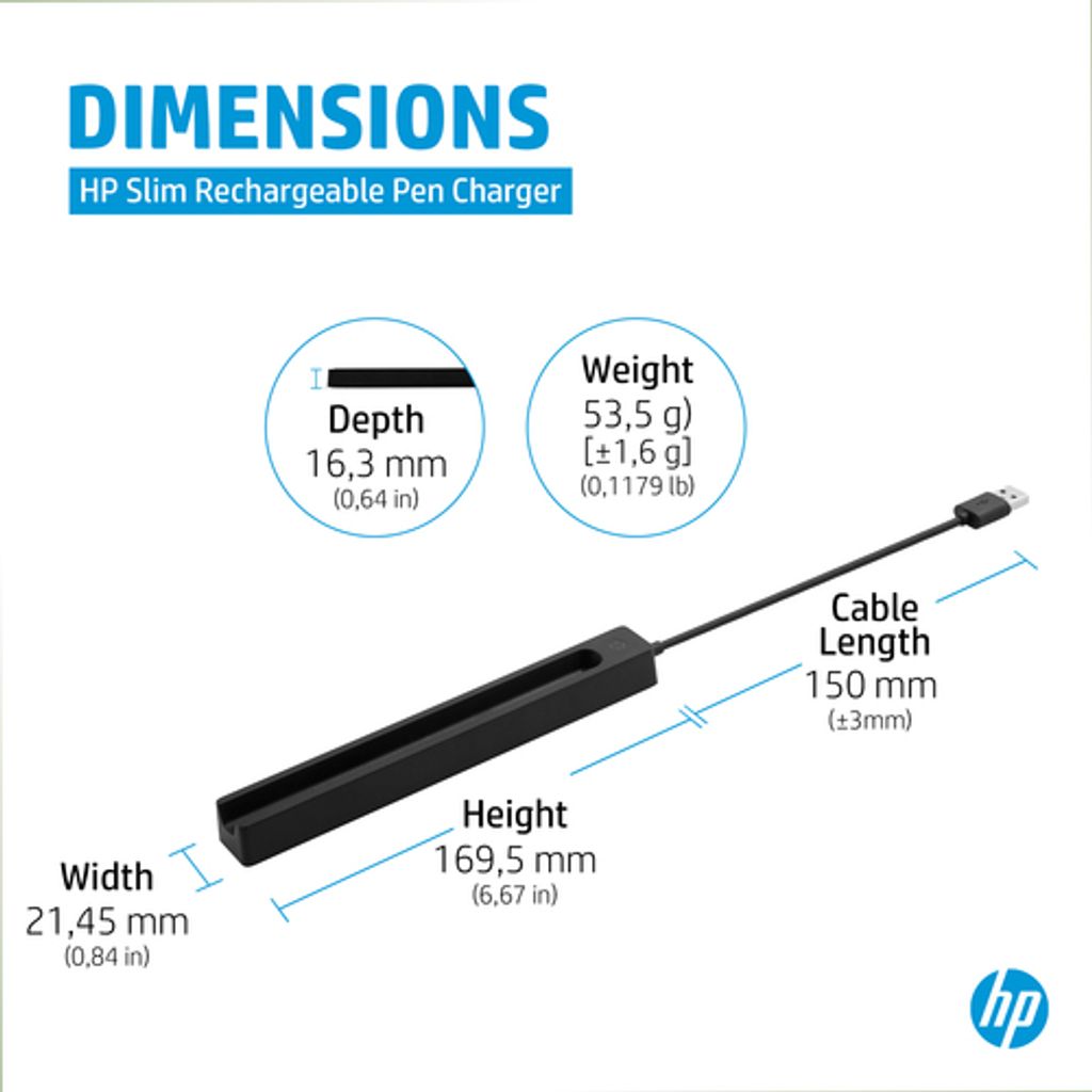 HP Slim Rechargeable Pen Charger USB-C Dokkingstasjon – 4X491AA