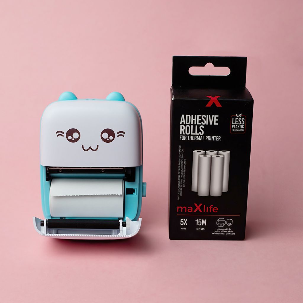 Maxlife-lämpötulostin Bluetooth MXTP-100 – Sininen