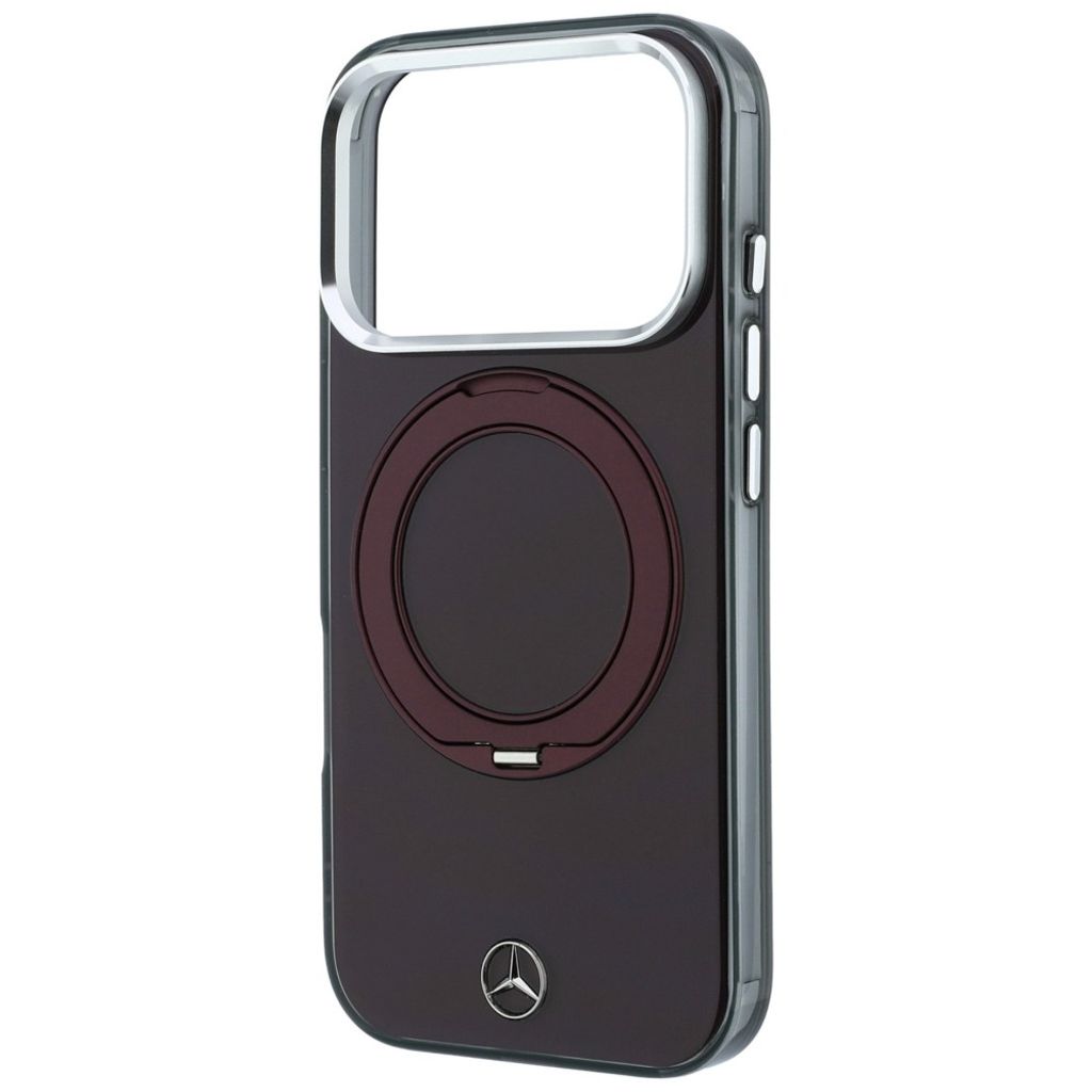 Mercedes Ring Stand Iconic Logo MagSafe -kuori till iPhone 18 Pro/17 Pro - Burgundi