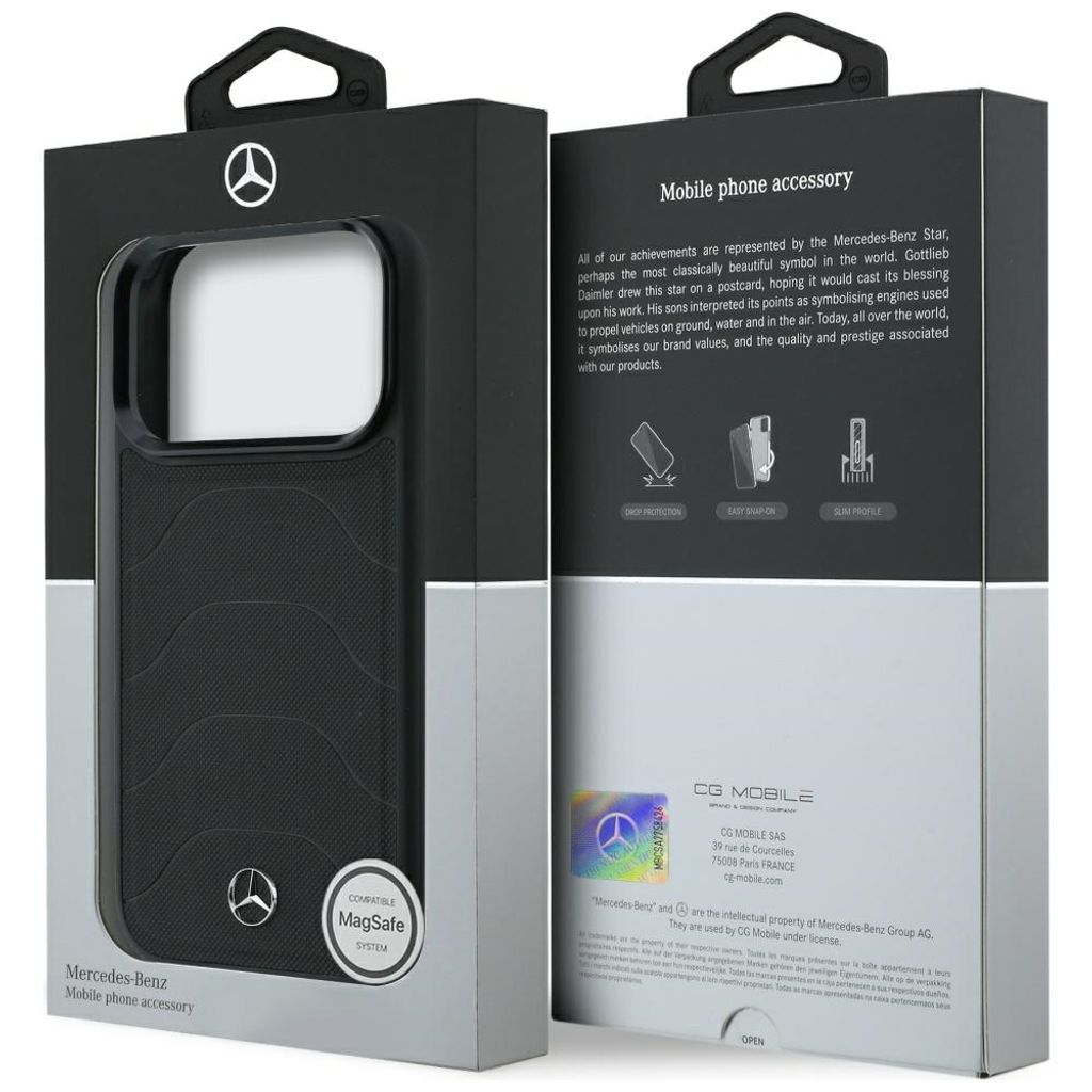 Mercedes Bow Lines MagSafe -kuori till iPhone 18 Pro/17 Pro - Musta