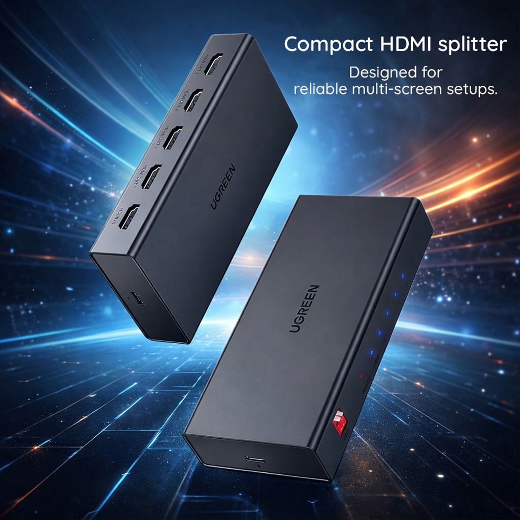 UGREEN CM570 HDMI-splitter med 4 portar 4K – svart