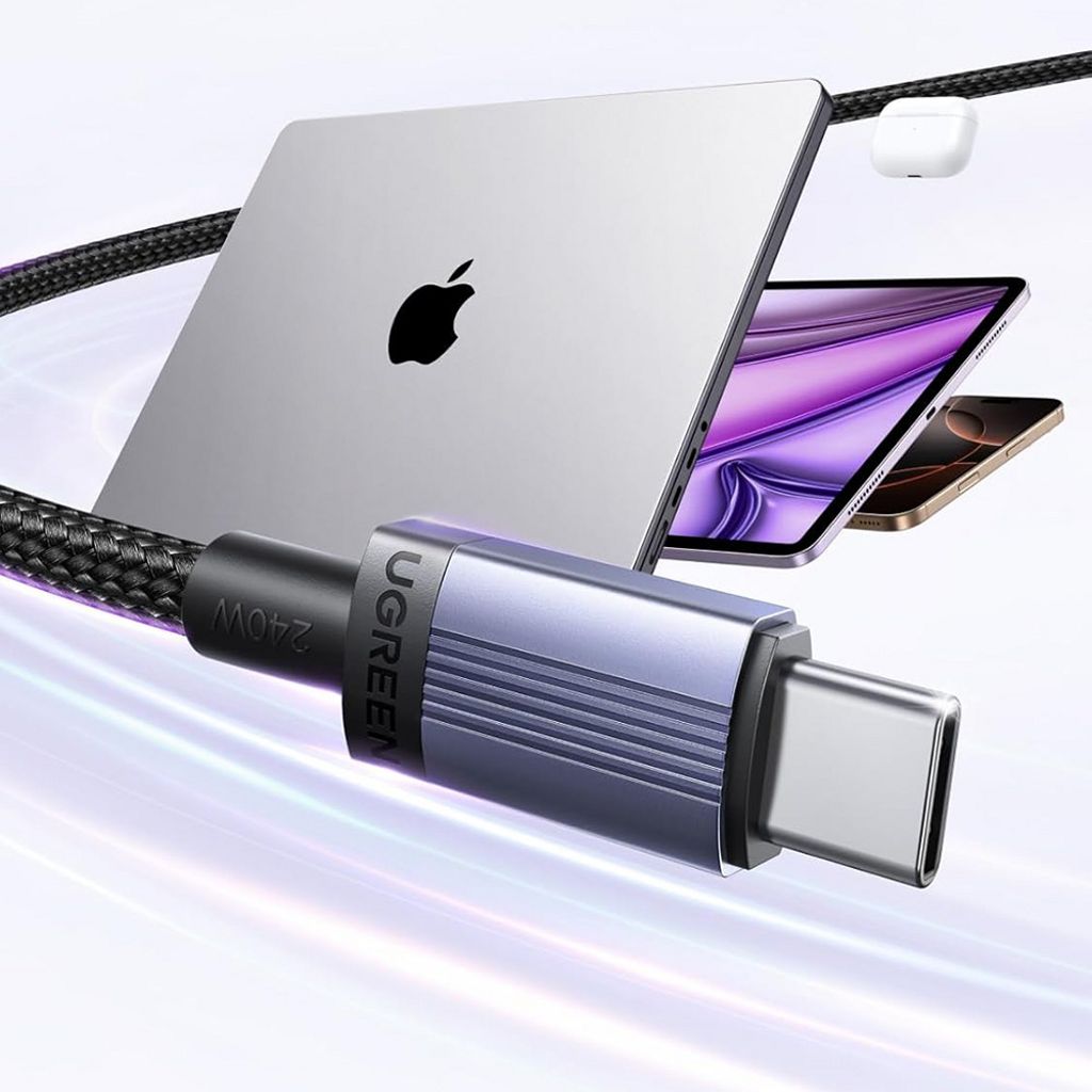 Ugreen L532 USB-C till USB-C kabel 240W, 2m – Grå