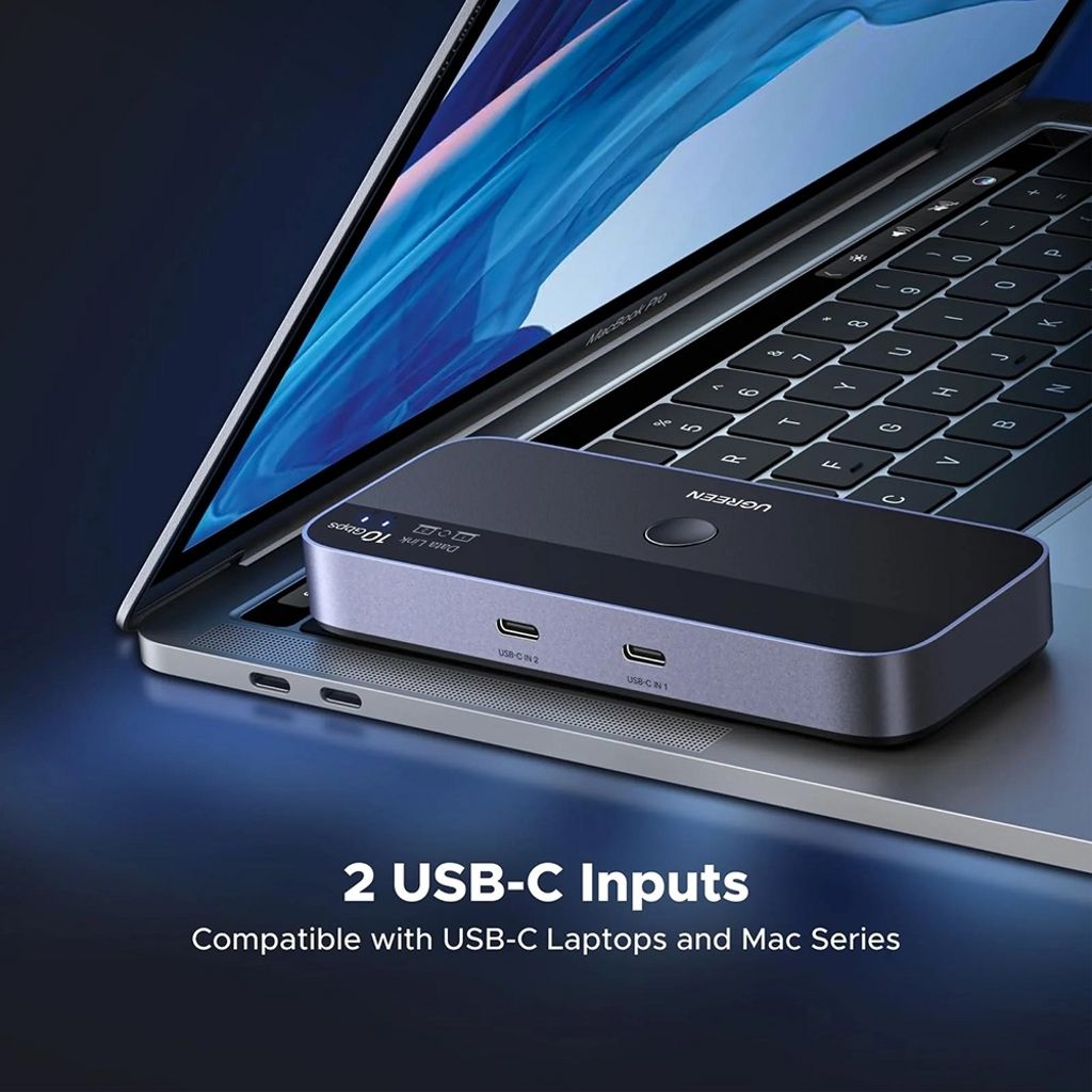 UGREEN CM691 USB-kytkin 3x USB-A 3.2 / 1x USB-C / 1x miniUSB - musta