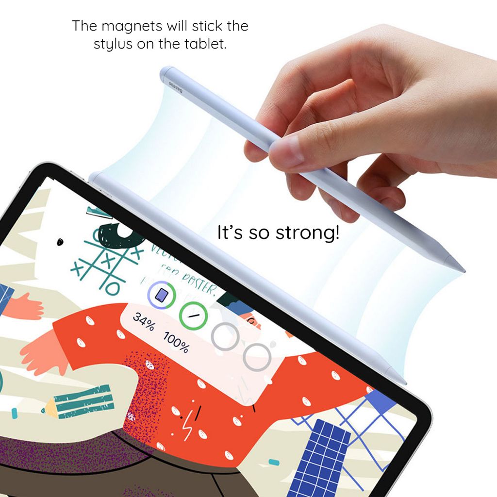 Baseus Pencil Smooth Writing Series 2 styluspenn for iPad – hvit