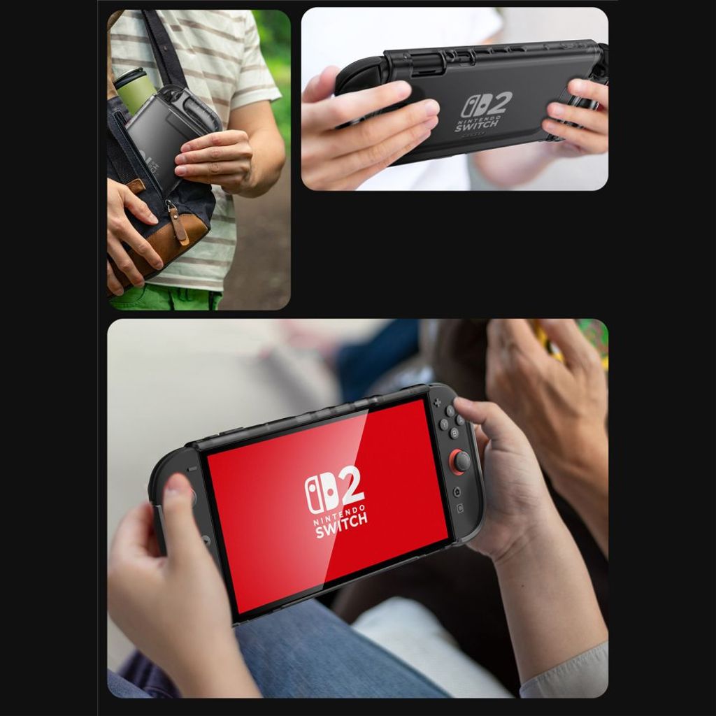 Supcase Crystal cover til Nintendo Switch 2 - Gennemsigtig Sort