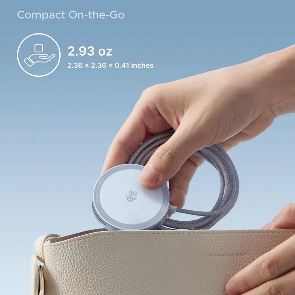 UGREEN trådløs lader MagFlow 25W, 1,5m – blå