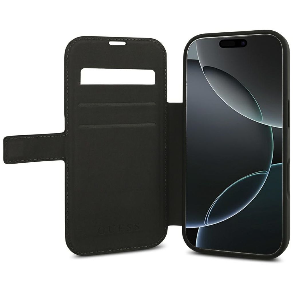 Guess 4G Metal Logo -kotelo  iPhone 18 Pro/17 Pro:lle - Musta