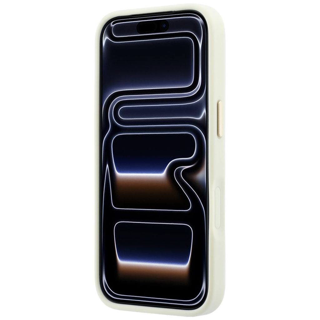 Guess Stripe Peony 4G Logo MagSafe -kuori  iPhone 18 Pro:lle - Beige