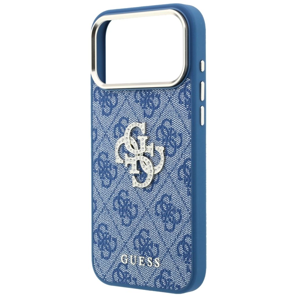 Guess Big Strass Logo 4G -kuori  iPhone 18 Pro Max/17 Pro Max:lle - Sininen