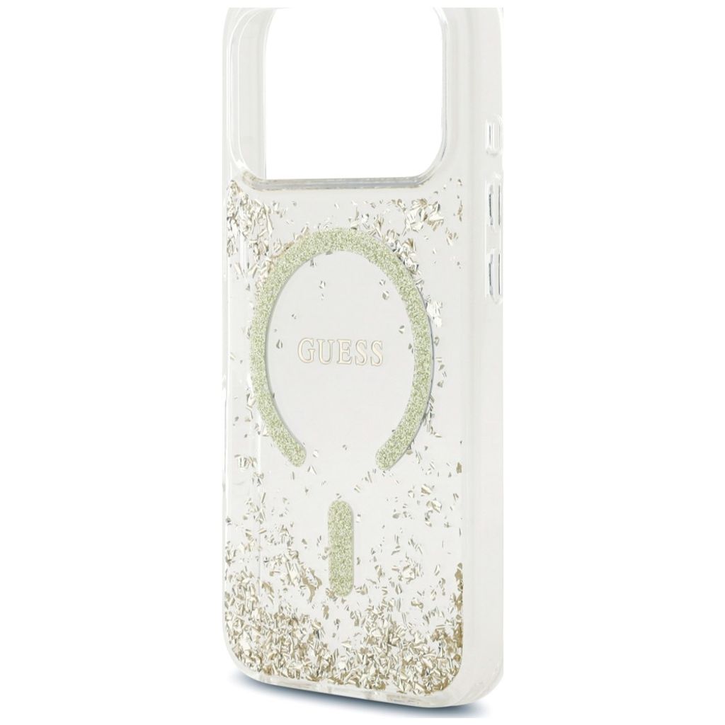 Guess Resin Glitter MagSafe -kuori iPhone 18 Pro Max:lle - Kulta