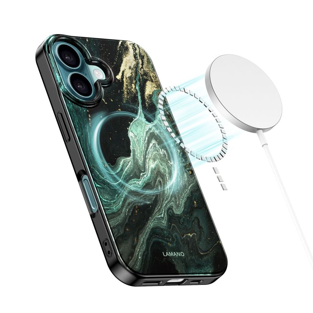 Tech-Protect Lamano MagSafe Cover til iPhone 16 - Grøn/Sort