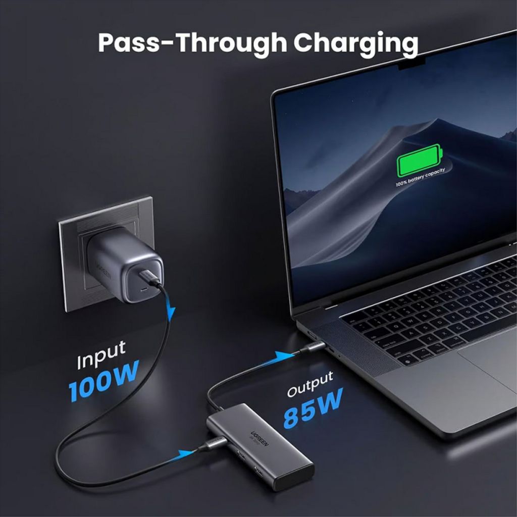 UGREEN USB-C-keskitin 2x USB-A/2x USB-C/2x HDMI - Harmaa