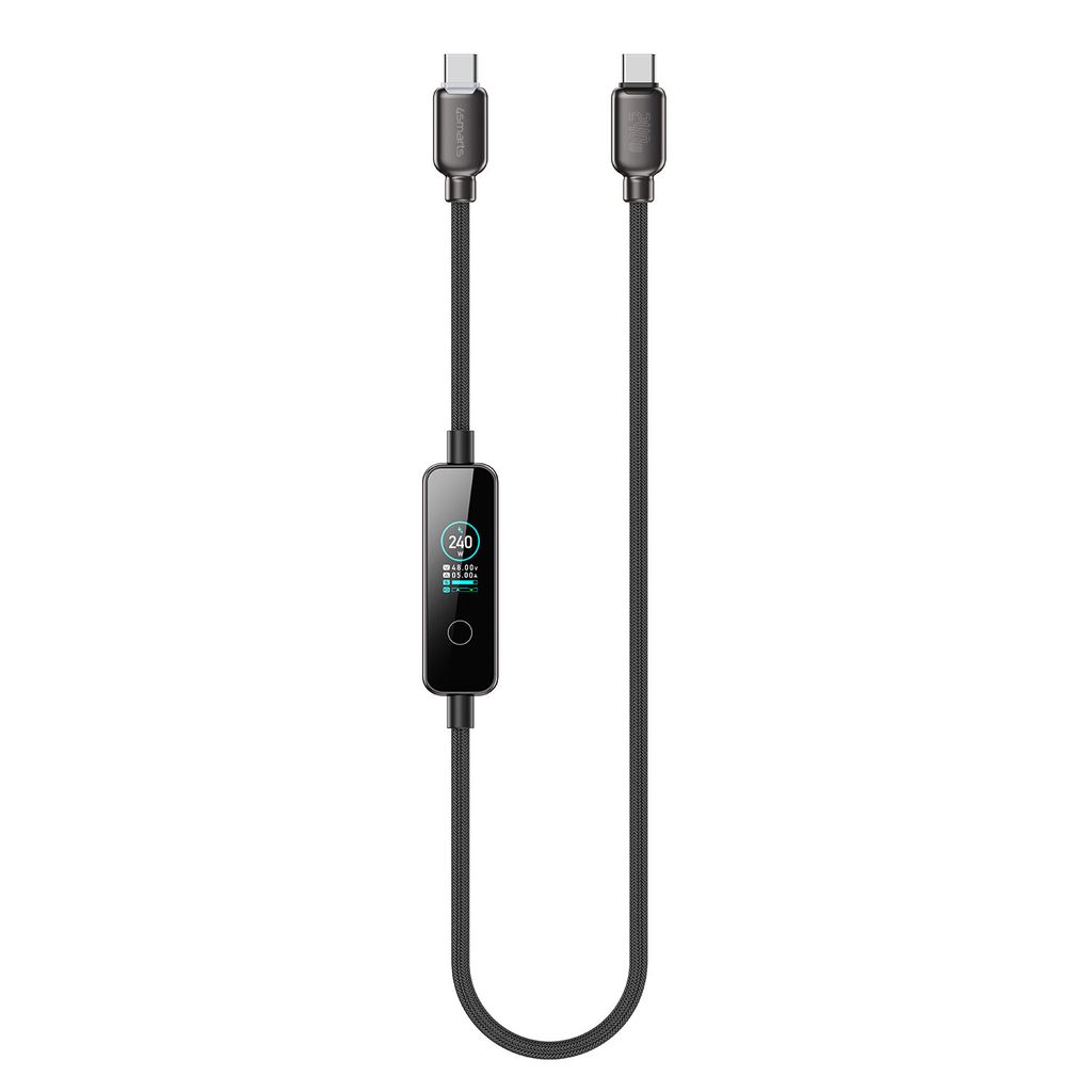 4Smarts ScreenCord USB-C ladekabel 240W, 1,2m - svart