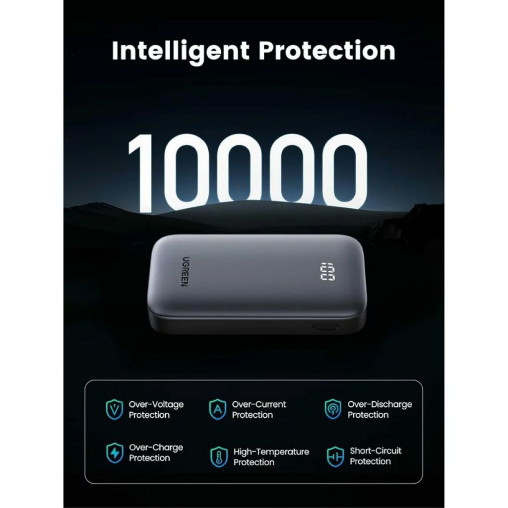 UGREEN PB502 powerbank 10000mAh – grå