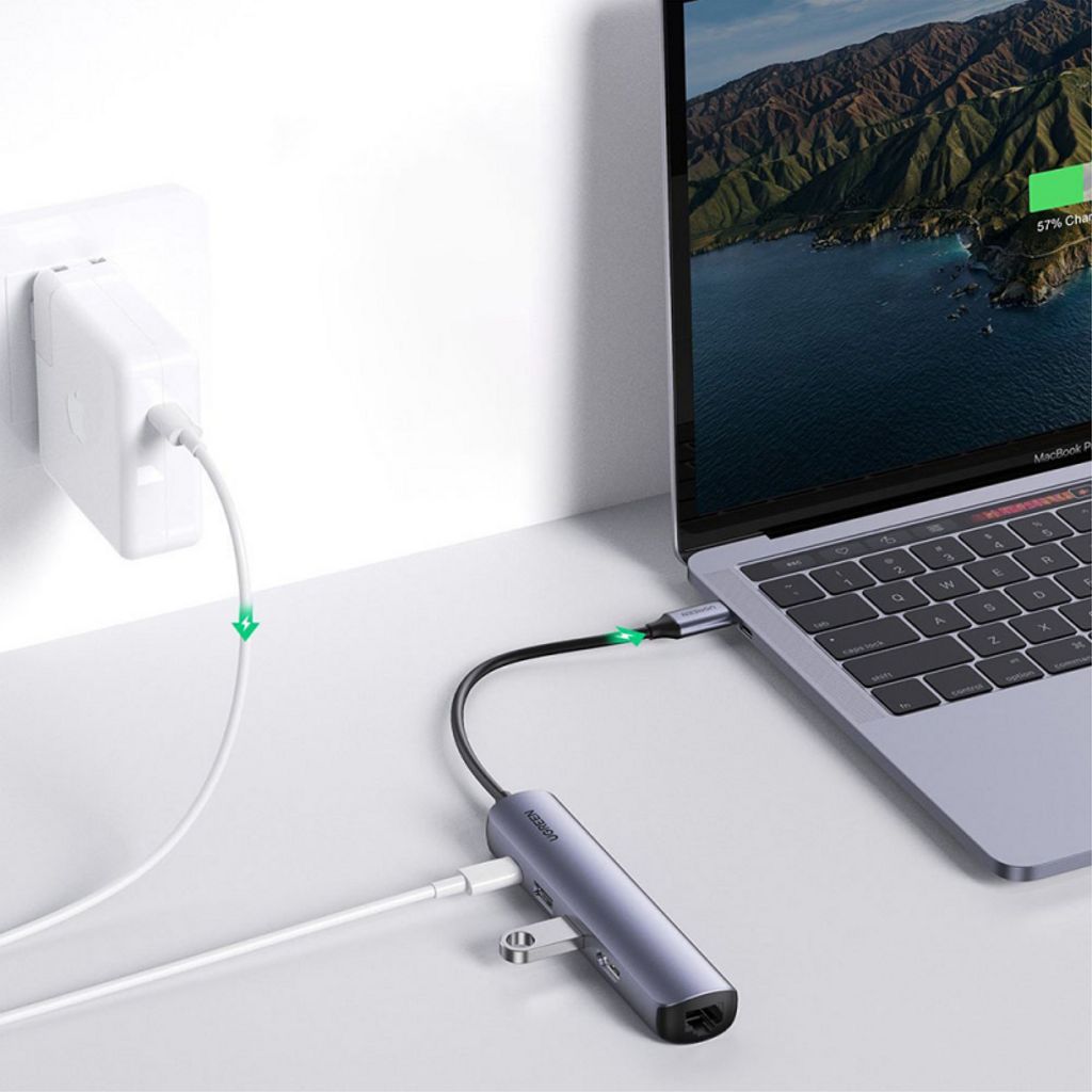 UGREEN CM418 USB-C-keskitin – 2 x USB-A + USB-C + HDMI + RJ45