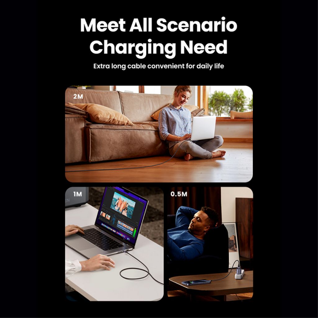 UGREEN L513 USB-C til USB-C kabel 240W – 1 m, sort