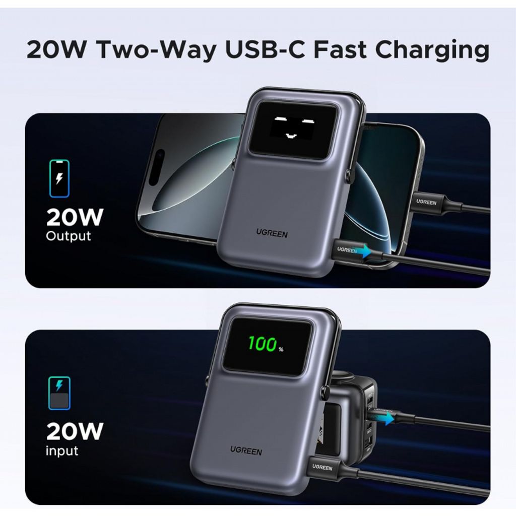 UGREEN PB572 Uno Magnetic Powerbank 10000 mAh – 20W / Qi