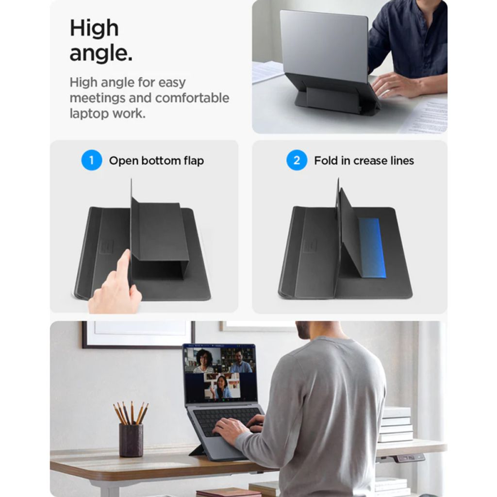 Spigen Slim Fold skrivbordsstativ för Laptop upp till 14" LD201-S7 - Svart