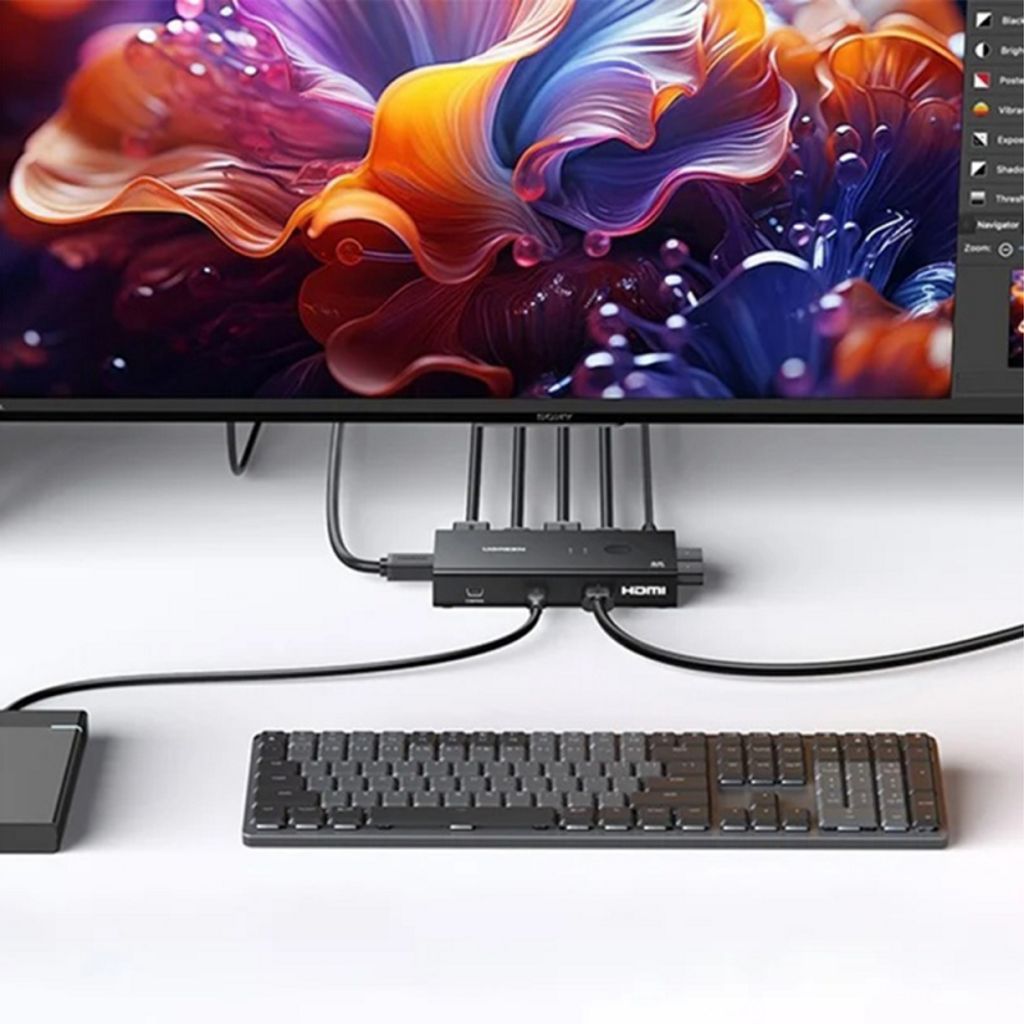 UGREEN AK502 HDMI-switch med 3x USB-C - Sort