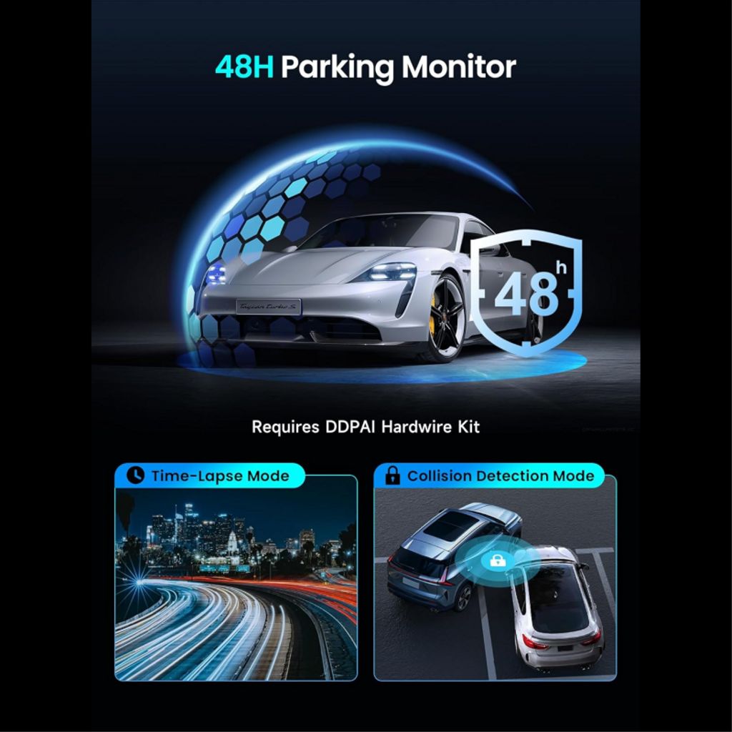 DDPAI Autokamera Z50 Pro Dual etu- ja takakameralla 4K – Musta