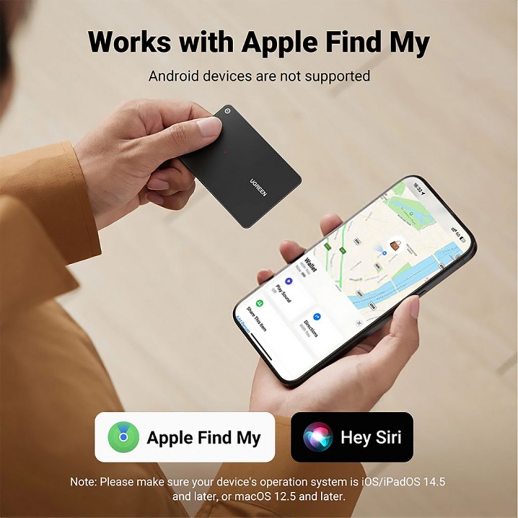 Ugreen SmartTag CM817 -seurantalähetin iOS-sarjalle – musta