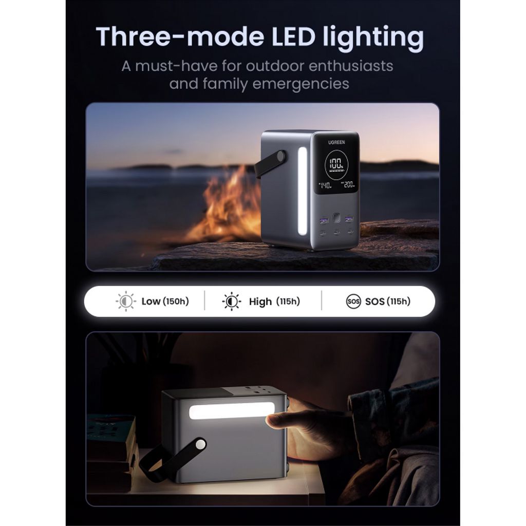 UGREEN PB770 powerbank 48000mAh 300W – grå