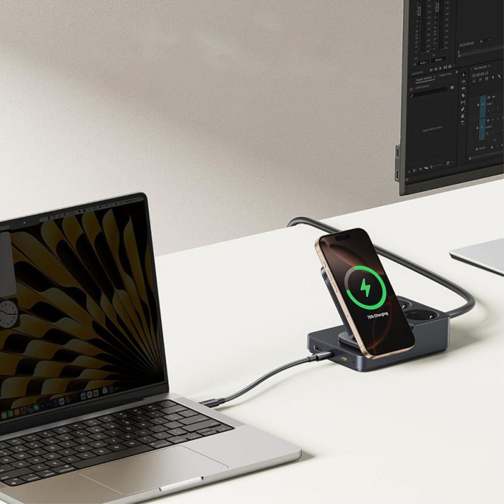 Baseus Nomos ND11 6in1 Pöytälaturi QI - Musta