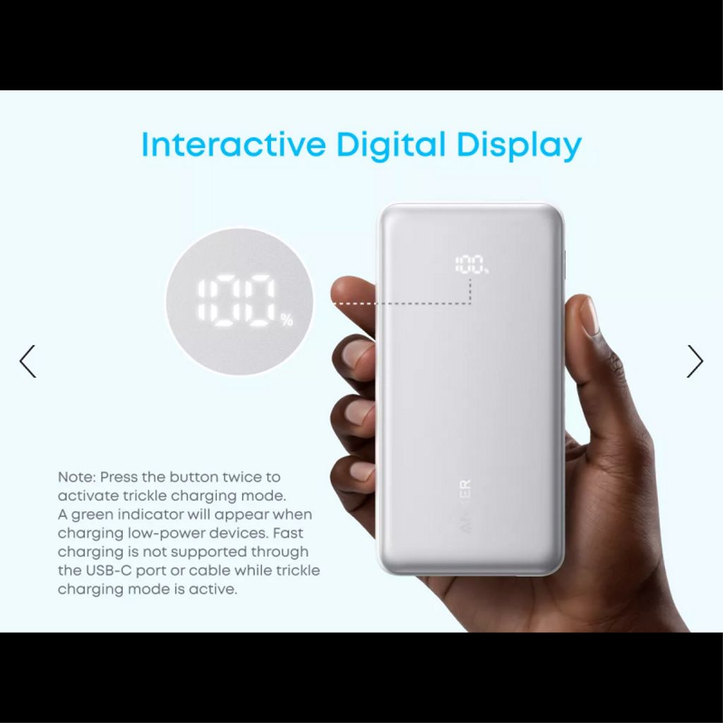 Anker Zolo 10000mAh powerbank – Hvit