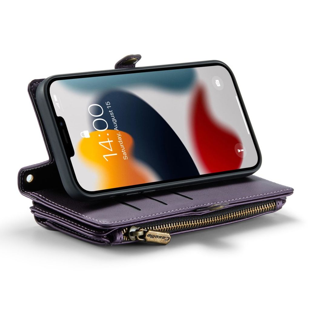 CASEME iPhone 13 Pro Max Lompakkokotelo Korttipaikoilla - Violetti