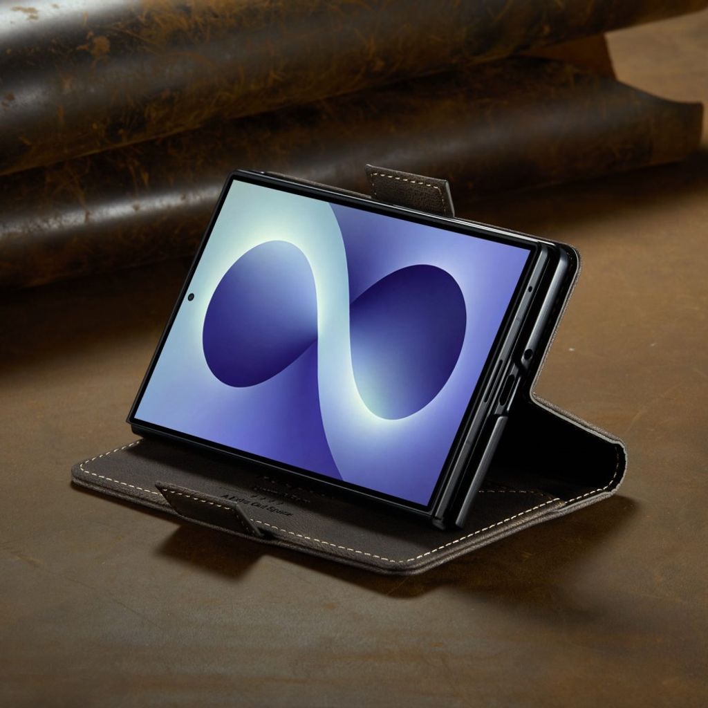 AUTSPACE Samsung Galaxy Z Fold8 Flip Cover i PU-læder med RFID-blokering - Mørkebrun