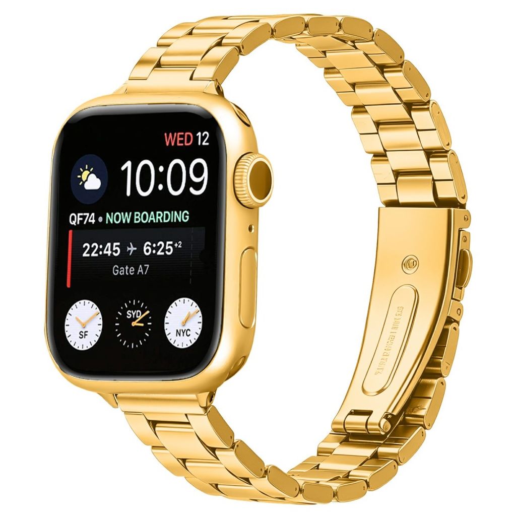 Apple Watch 49/46/44/42mm Klockarmband i rostfritt stål - Guld