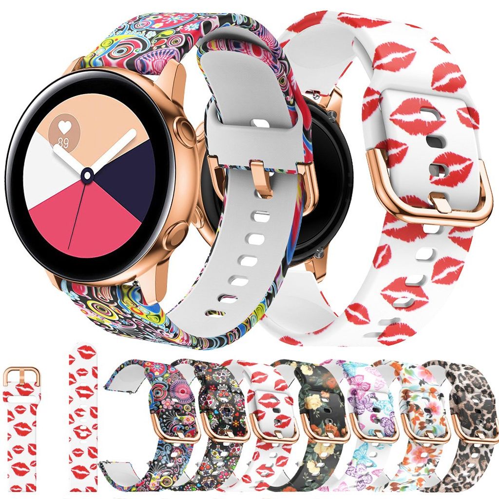 Samsung Galaxy Watch Active/Active2 m.fl. Klockarmband i Silikon – Flerfärgad