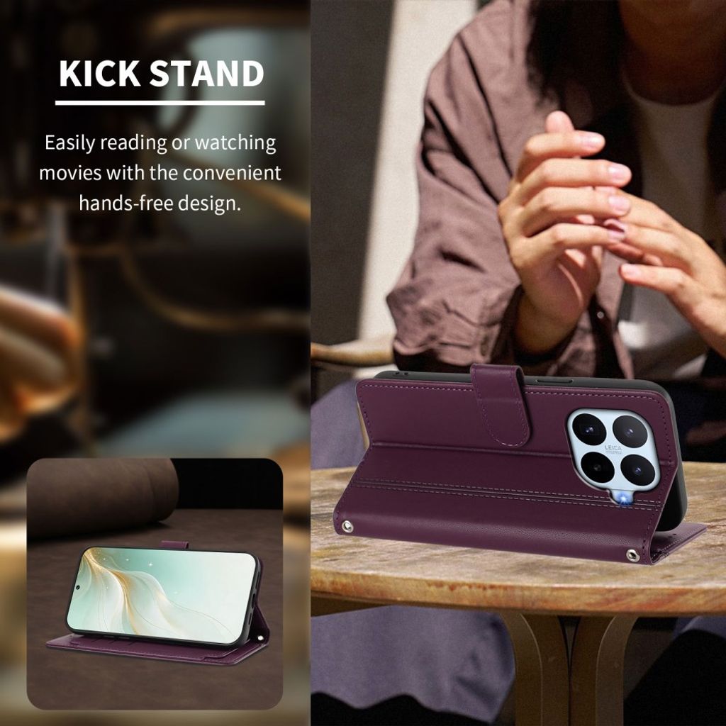 Xiaomi 17T Lompakkokotelo käsihihnalla - Violetti