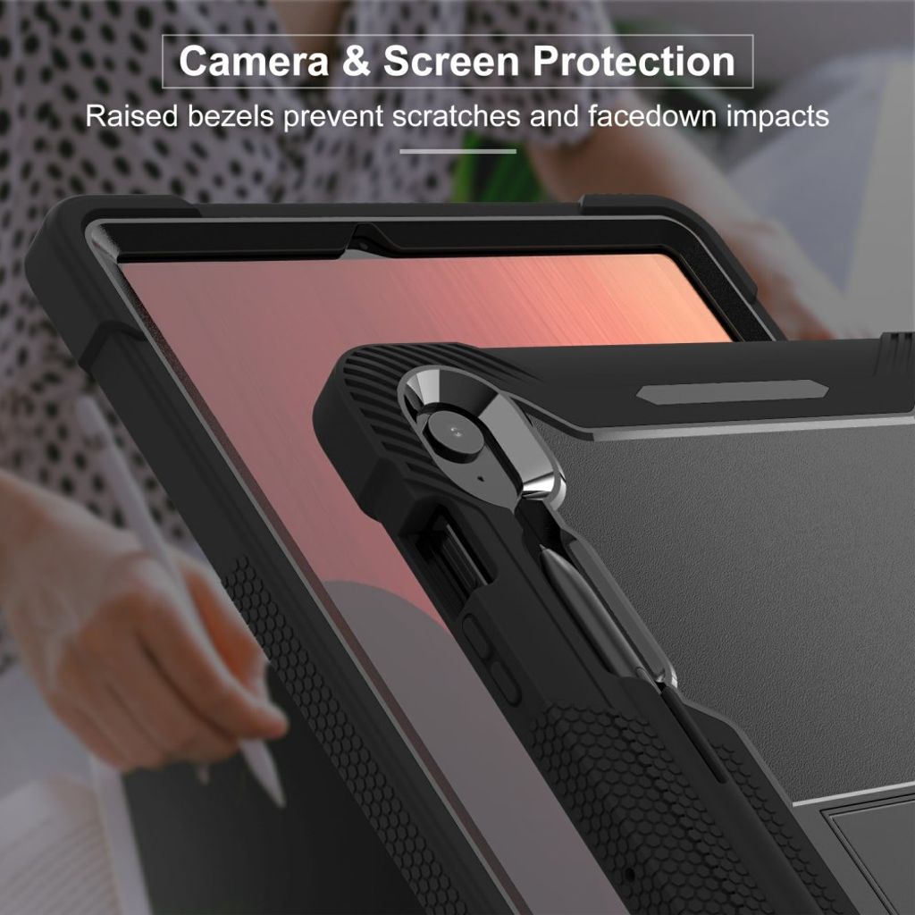 Samsung Galaxy Tab S10 FE Plus Case with Stand - Black