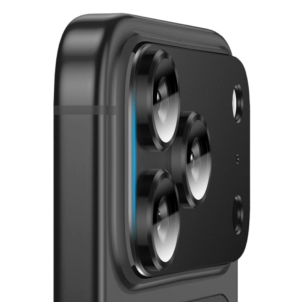 RURIHAI iPhone 18 Pro Max Kameralinssin suoja alumiinikehyksellä - Musta