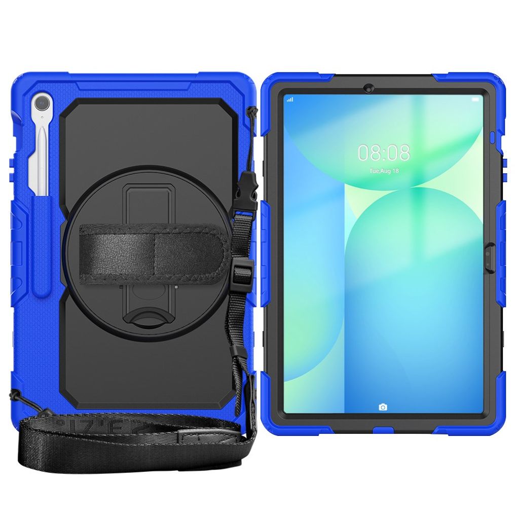 Samsung Galaxy Tab S10 FE Plus Case with Shoulder Strap - Dark Blue