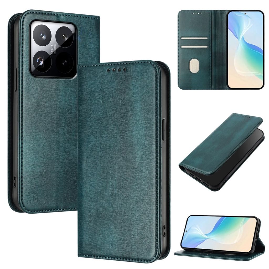 Xiaomi 15T Wallet Cover with RFID Blocking - Dark Green