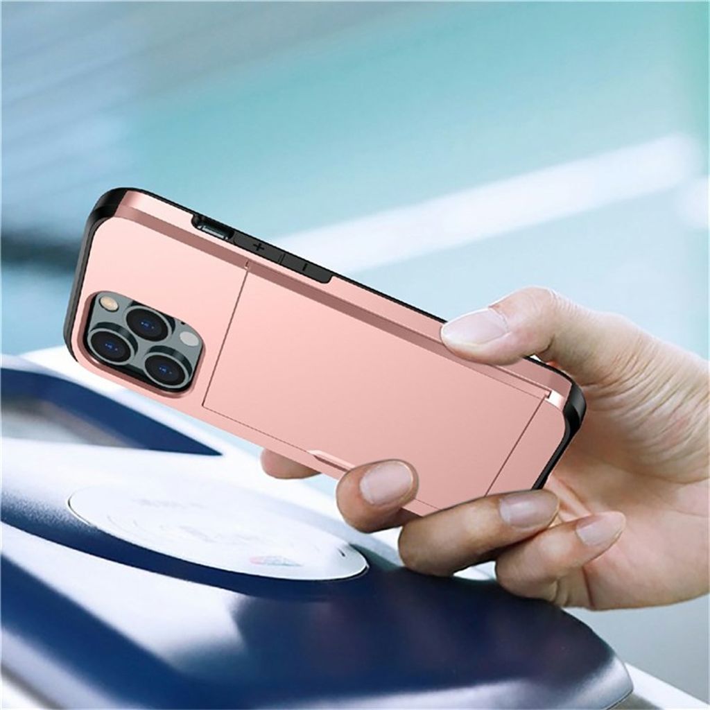 AMORUS iPhone 12 Pro Max Cover med Kortplads - Sølv