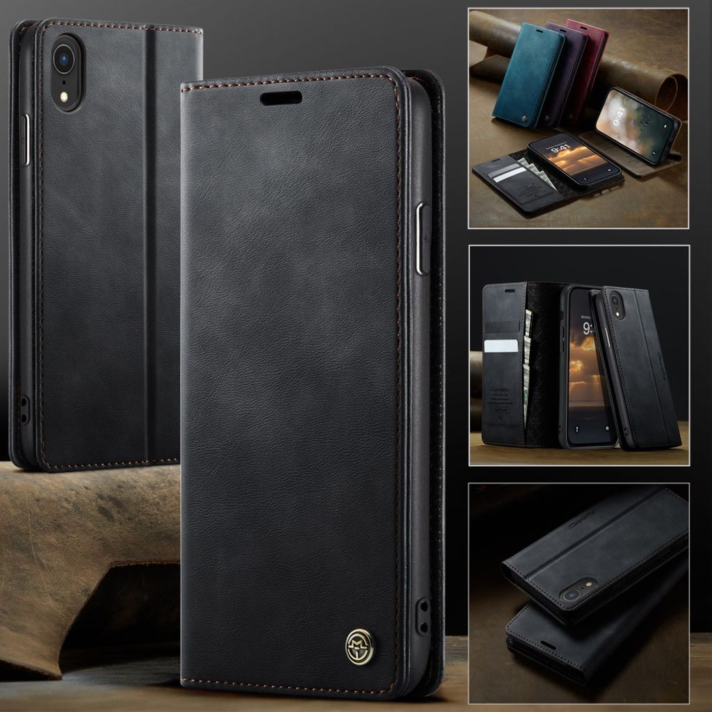 CASEME iPhone XR Plånboksfodral RFID-blockerande Stativ – Svart