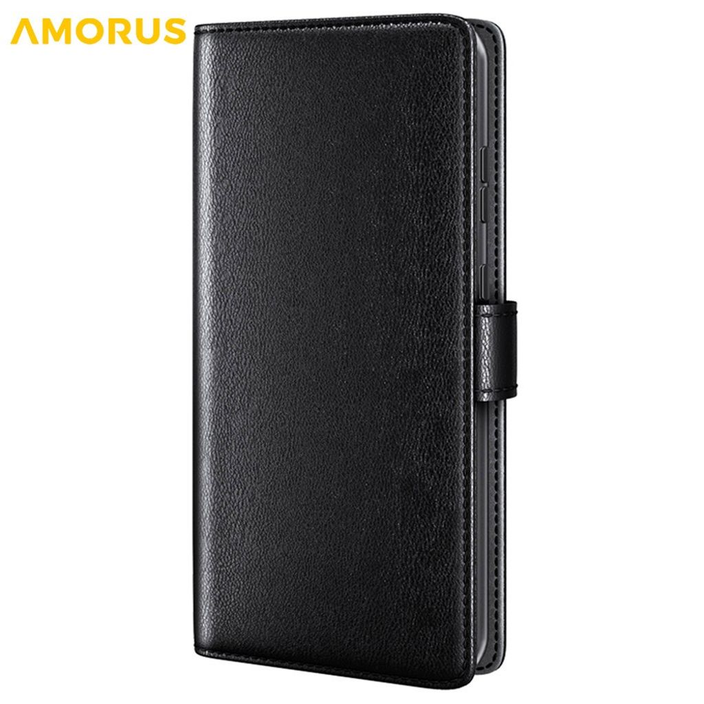AMORUS iPhone 15 Wallet Cover Stand – Black