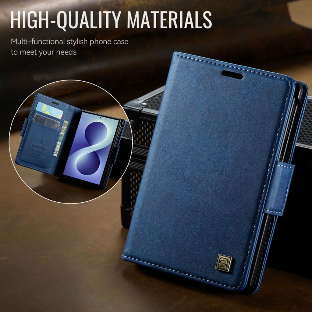 AUTSPACE Samsung Galaxy Z Fold8 Lompakkokotelo PU-nahka RFID-suojattu - Sininen