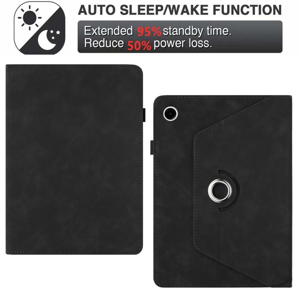 Samsung Galaxy Tab A11 / A9 Etui i PU-skinn - svart